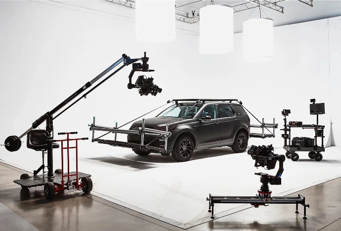 Film grip equipment including camera crane and motion systems